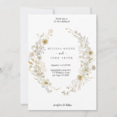 Tan Flora Boho Wildblume Wedding Einladung (Vorderseite)