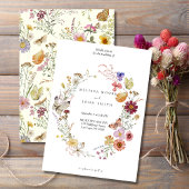 Tan Flora Boho Wildblume Wedding Einladung