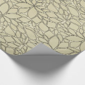 Tan Floral Blume Leaf Tree Wrapping Paper Geschenkpapier (Ecke)