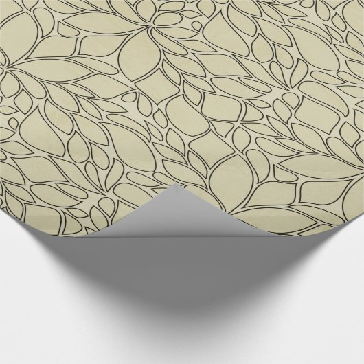 Tan Floral Blume Leaf Tree Wrapping Paper Geschenkpapier (Ecke)