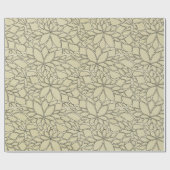Tan Floral Blume Leaf Tree Wrapping Paper Geschenkpapier (Flach)