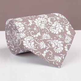 Tan Floral Pattern Custom Necktie Krawatte