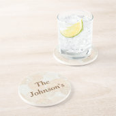 Tan Floral Sandstein Untersetzer (Seite)