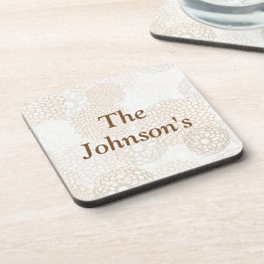 Tan Floral Untersetzer (Linke Seite)