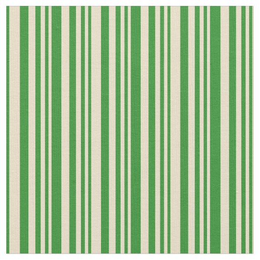 Tan & Forest Green Streifen Stoff (Nahaufnahme)