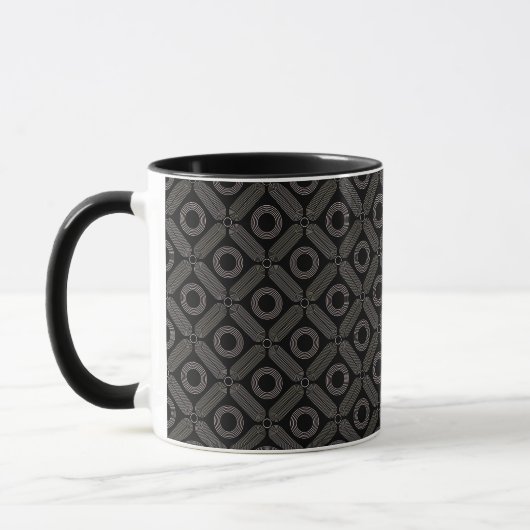 Tan Formen auf schwarz Tasse (Links)