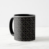 Tan Formen auf schwarz Tasse (Vorderseite Links)
