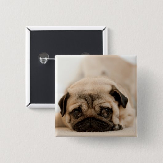TAN-Frau-Mops Button (Vorne & Hinten)