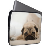 TAN-Frau-Mops Laptopschutzhülle (Vorne Rechts)