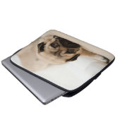 TAN-Frau-Mops Laptopschutzhülle (Vorne Knopf)