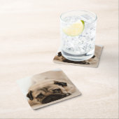 TAN-Frau-Mops Rechteckiger Pappuntersetzer (Vor Ort)