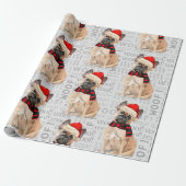 Tan French Bulldog Christmas für Hundefreunde Geschenkpapier (Ungerollt)