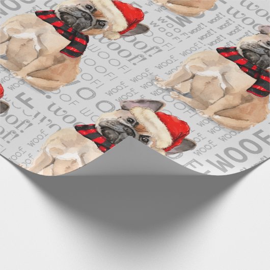 Tan French Bulldog Christmas für Hundefreunde Geschenkpapier (Ecke)