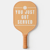 Tan Fun Text Slogan Pickleball Schläger (Vorderseite)