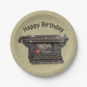 Tan für Writer, Vintag Black Manual Pappteller (Vorderseite)