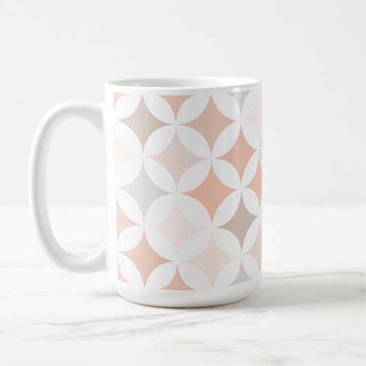 Tan Geometric Diamond Circles Kaffeetasse (Links)