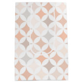 Tan Geometric Diamond Circles Mittlere Geschenktüte (Rückseite)