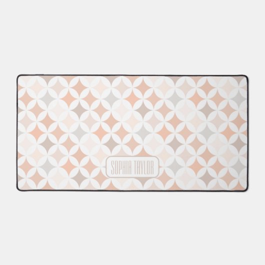 Tan Geometric Diamond Circles Schreibtischunterlage (Vorderseite)
