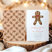 Tan Gingerbread Man Cookie Exchange Weihnachten Einladung