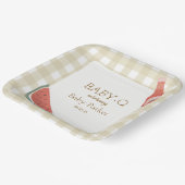 Tan Gingham Baby-Q Square Plate Pappteller (Gewinkelt)