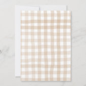 Tan Gingham Farmyard Animal Barnyard Birthday Einladung (Rückseite)