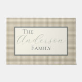 Tan Gingham Karo Fußmatte (Vorderseite)