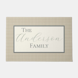 Tan Gingham Karo Fußmatte