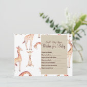 Tan Giraffen & Kraft will Baby Shower Game Einladung (Stehend Vorderseite)