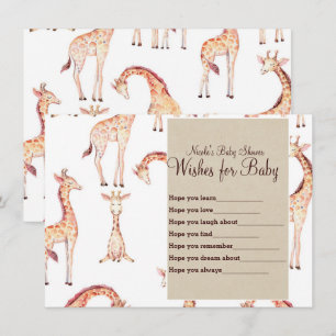 Tan Giraffen & Kraft will Baby Shower Game Einladung