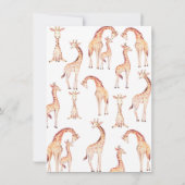 Tan Giraffes Whimsical Baby Shower Einladung (Rückseite)