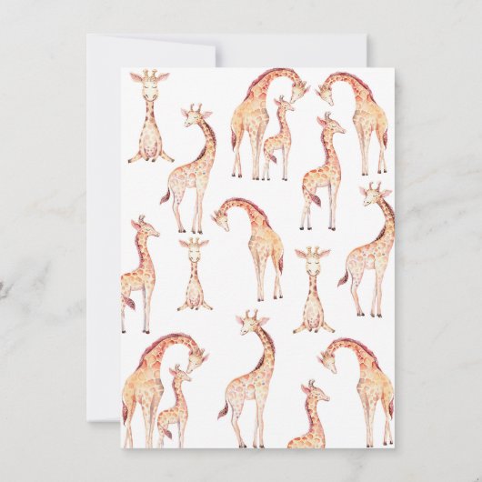 Tan Giraffes Whimsical Baby Shower Einladung (Rückseite)