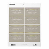 Tan & Gold Custom Wedding Mini Wine Labels (Vorne)