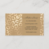 Tan Gold Leopard Cheetah Animal Print Visitenkarte (Rückseite)