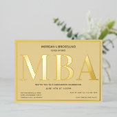 Tan Gold MBA Abschluss Folieneinladung (Stehend vorne)