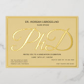 Tan Gold PhD-Abschluss Folieneinladung (Vorderseite)