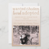 Tan Gradient Gewollt Chosen Loved Adoptiert Ankündigung (Vorderseite)