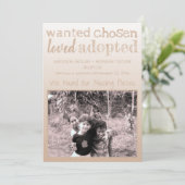 Tan Gradient Gewollt Chosen Loved Adoptiert Ankündigung (Stehend Vorderseite)