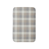 Tan Gray Ivory Neutral Rustikal Kariert Badematte (Vorderseite Vertikal)