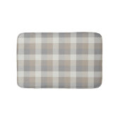 Tan Gray Ivory Neutral Rustikal Kariert Badematte (Vorderseite)