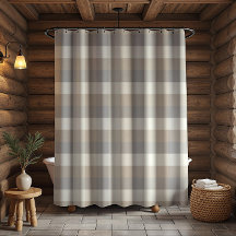 Tan Gray Ivory Neutral Rustikal Kariert