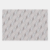 Tan, Gray und Blue Winter Foliage Frohe Weihnachte Geschenkpapier Set (Vorderseite)