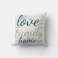 Tan Green Blue Liebe Family Zuhause Word Cloud