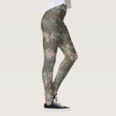 Tan Green Camouflage Women's Leggings (Rechts)