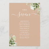 Tan Green Seating Plan Tischnummer (Rückseite)