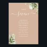 Tan Green Seating Plan Tischnummer<br><div class="desc">Diese eleganten bräunlichen botanischen Blätter können Hochzeitsfeiern personalisiert werden mit dem Sitzplan Set Ihrer Gäste in schicken Typografie. Die Karten werden auf der Vorder- und Rückseite gedruckt (doppelseitig). Entwickelt von Thisisnotme©</div>