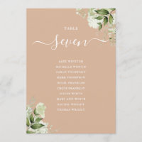 Tan Green Seating Plan Tischnummer