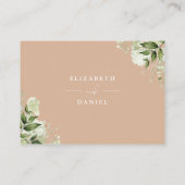 Tan Greenery Floral wünscht gute Hochzeit Begleitkarte (Rückseite)