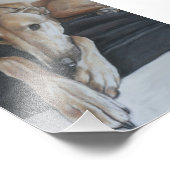 Tan Greyhound Dog Art Foto Print (Ecke)