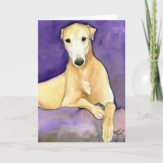 "Tan Greyhound" Dog Art Grußkarte Karte (Vorderseite)