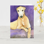 "Tan Greyhound" Dog Art Grußkarte Karte (Gelbe Blume)
